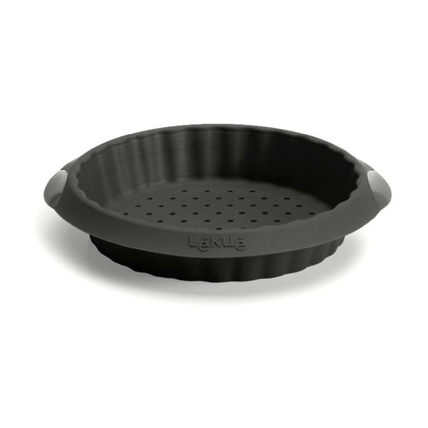 Czarna silikonowa forma do tarty z kruchego ciasta Lékué Crunchy, ⌀ 12 cm