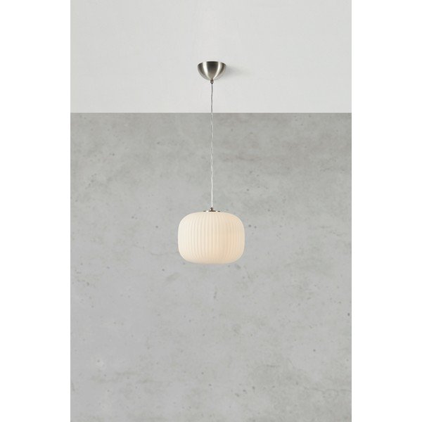 Biała/w kolorze srebra lampa wisząca z opalowego szkła ø25x21 cm Sober – Markslöjd-image-1