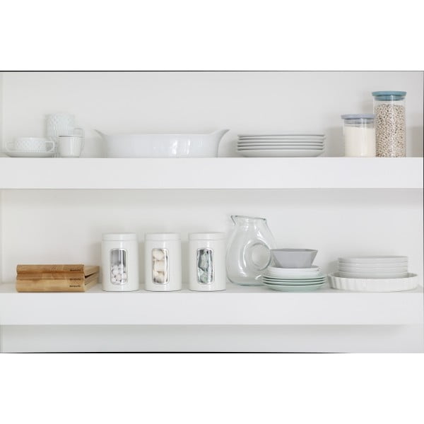 Zestaw 3 białych pojemników kuchennych Brabantia, 1,4 l-image-1