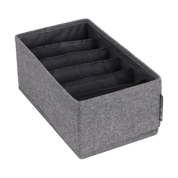 Szary organizer do szuflady z przegródkami Bigso Box of Sweden Drawer, 16,5x11 cm