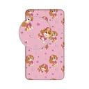 Różowe bawełniane prześcieradło dziecięce jednoosobowe z gumką 90x200 cm Paw Patrol – Jerry Fabrics