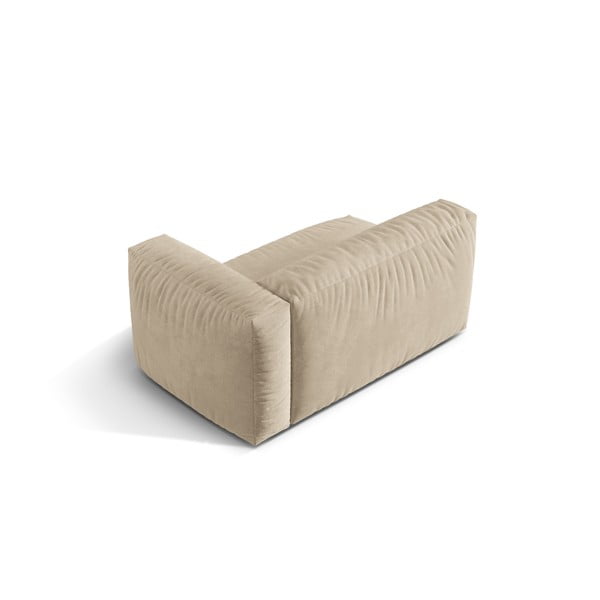 Beżowy aksamitny moduł sofy (prawostronny) Martina – Micadoni -image-2