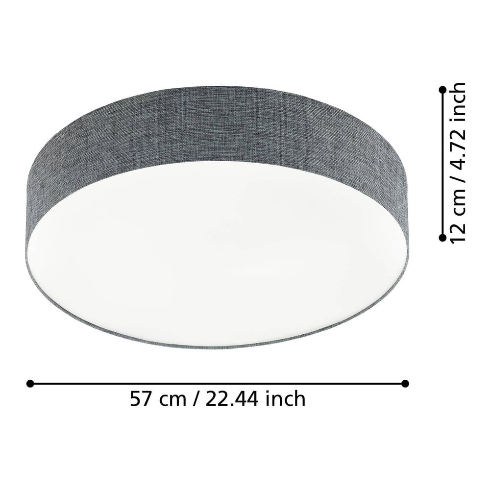 Szara lampa sufitowa LED z tekstylnym kloszem ROMAO – EGLO (zdjęcie 3)