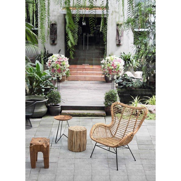 Rattanowy fotel ogrodowy w naturalnym kolorze Casilda – Bizzotto-image-1