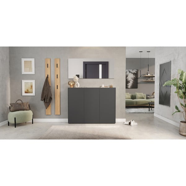 Antracytowa szafka w dekorze dębu 138x105x25 cm Libbiano – Germania-image-4