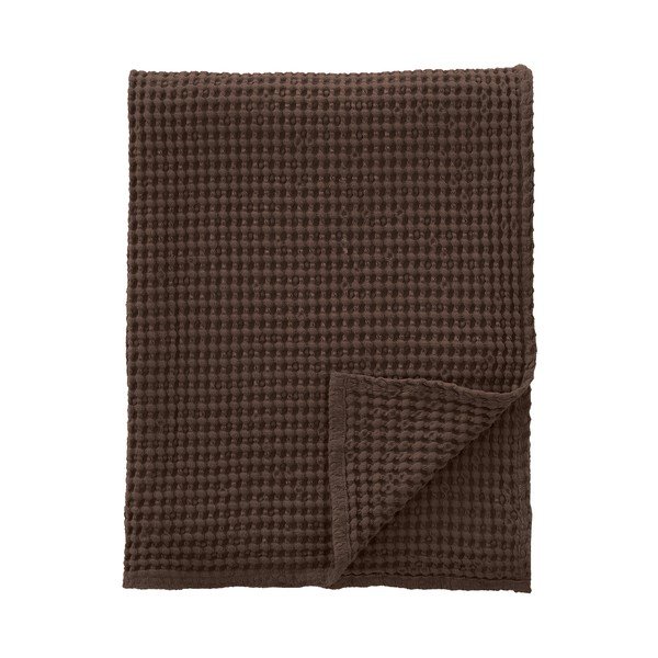 Ciemnobrązowy bawełniany koc 150x200 cm Jaipur Chunky Waffle – Pineapple Elephant