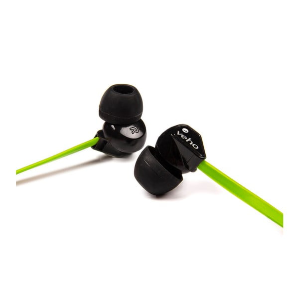Zielone słuchawki douszne Veho Z-1