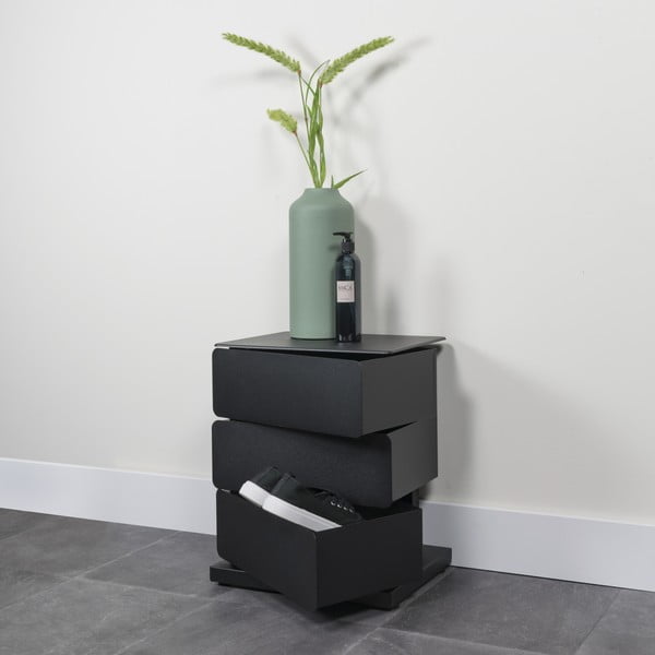 Czarna metalowa komoda 37x45x26 cm Joey – Spinder Design-image-4