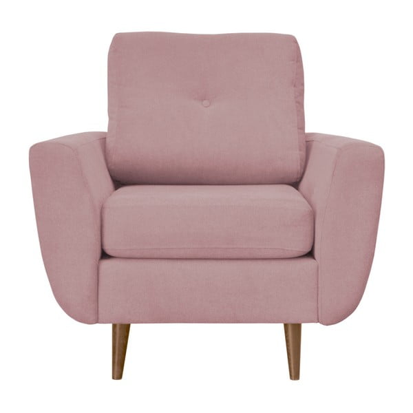 Różowy fotel z jasnymi nogami Mazzini Sofas Flower