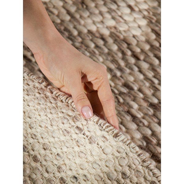 Beżowy/w naturalnym kolorze wełniany okrągły dywan tkany ręcznie ø 200 cm Lyon Beans – Elle Decoration-image-3