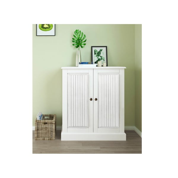 Biała szafka z litego drewna sosnowego 100x34 cm Mille – Støraa-image-1