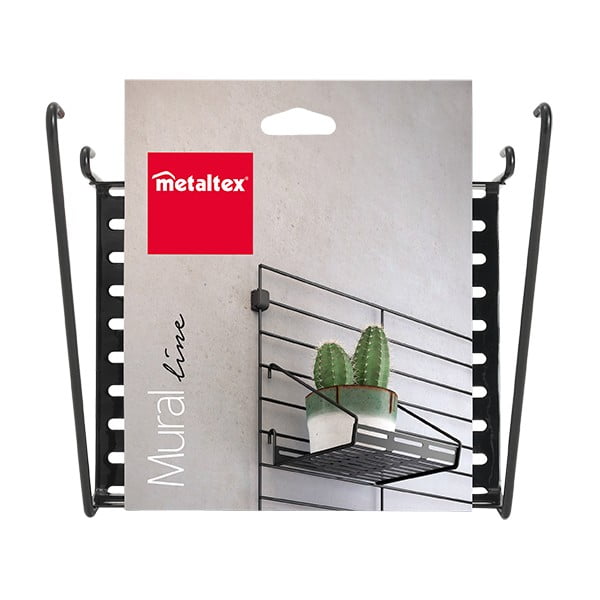 Czarny metalowy komponent – półka 18x15 cm Mural – Metaltex-image-2
