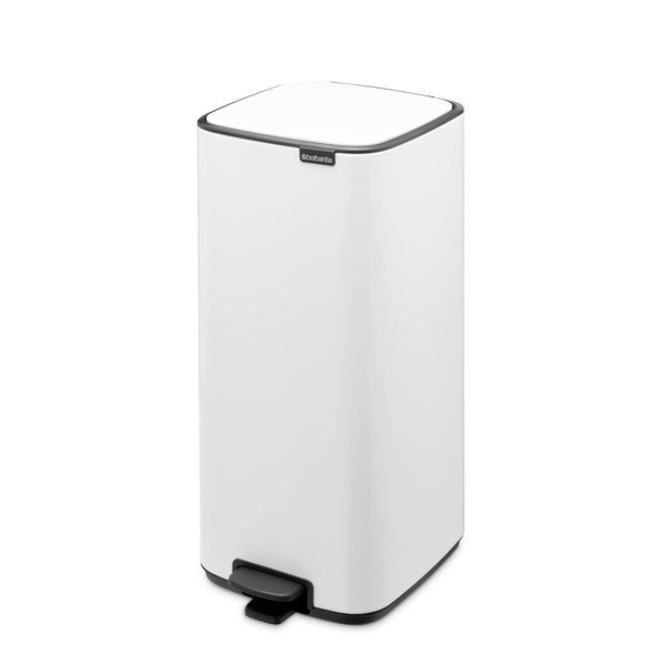 Biały stalowy kosz na śmieci z pedałem 30 l Bo – Brabantia