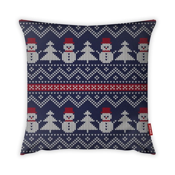 Poszewka na poduszkę Vitaus Christmas Period Blue Snowmen Pattern, 43x43 cm