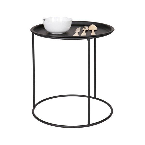 Czarny stolik WOOOD Ivar, Ø 40 cm-image-1