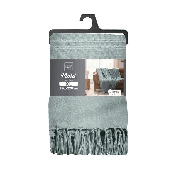 Zielona bawełniana narzuta 125x150 cm Lilia – douceur d'intérieur-image-2