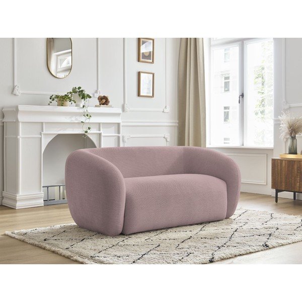 Różowa sofa z tkaniny szenilowej 160 cm Celine – Bobochic Paris-image-1