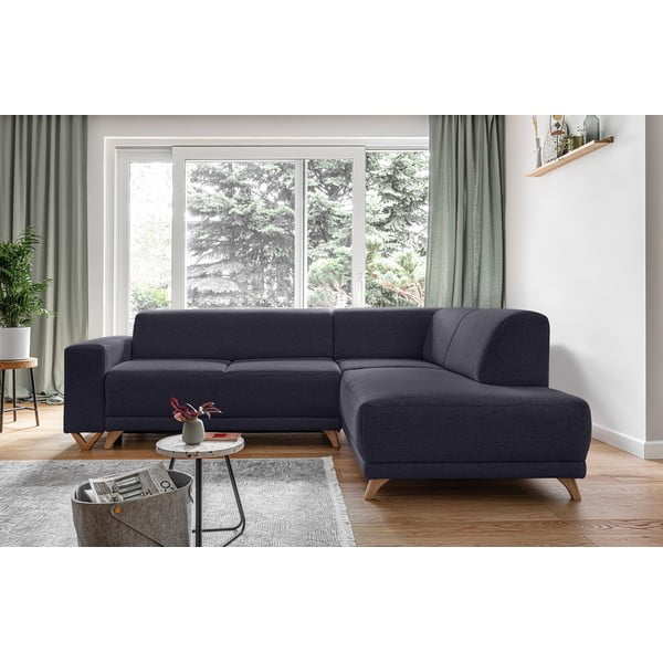 Antracytowy rozkładany/ze schowkiem narożnik (prawostronny/w kształcie litery L) Classy Sophie – Miuform-image-1