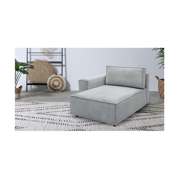 Jasnoszary sztruksowy moduł sofy (lewostronny) Nihad modular – Bobochic Paris-image-1