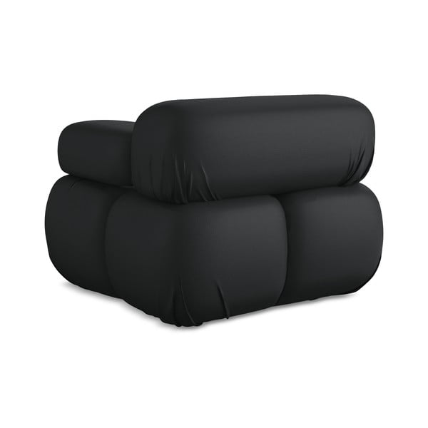 Czarny moduł sofy z imitacji skóry (prawostronny) Lokua – Makamii-image-4