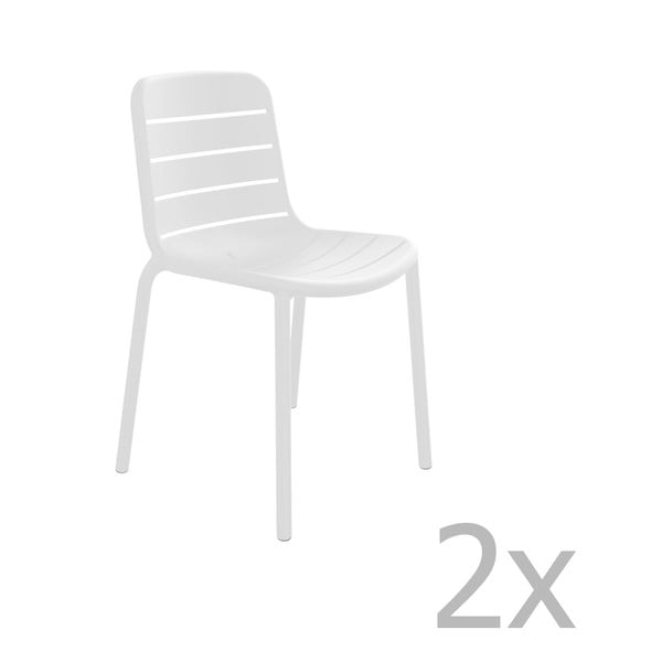 Zestaw 2 białych krzeseł ogrodowych Resol Gina Garden