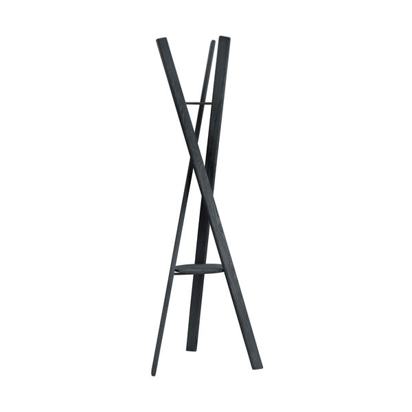 Czarny wieszak z litego drewna dębowego 62x176 cm Rakku – Blomus