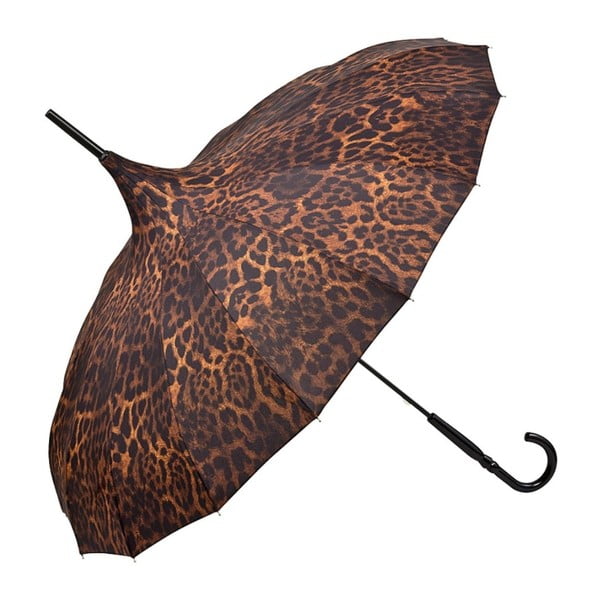 Brązowy parasol Von Lilienfeld Pagoda Cécile Leopard