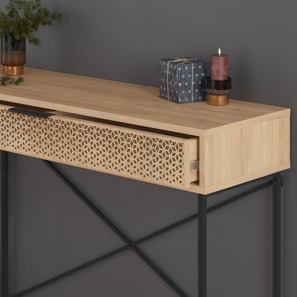 Konsola w dekorze dębu 35.5x110 cm Ecrin – Marckeric-image-1