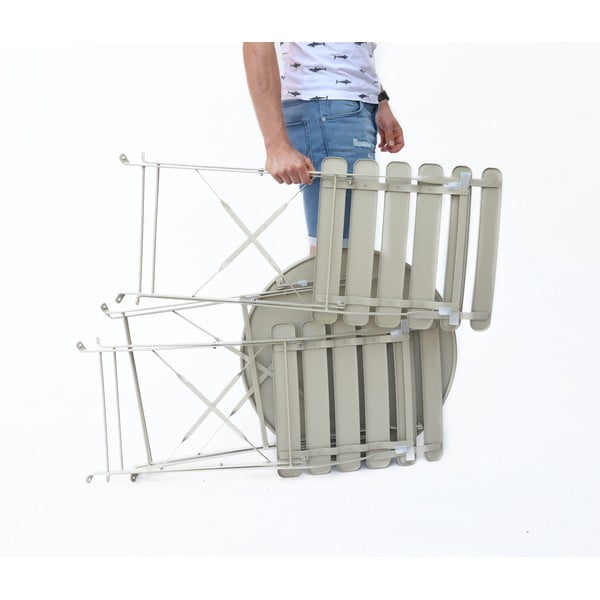 Beżowy zestaw mebli ogrodowych dla 2 osób Bistro – Rojaplast-image-4