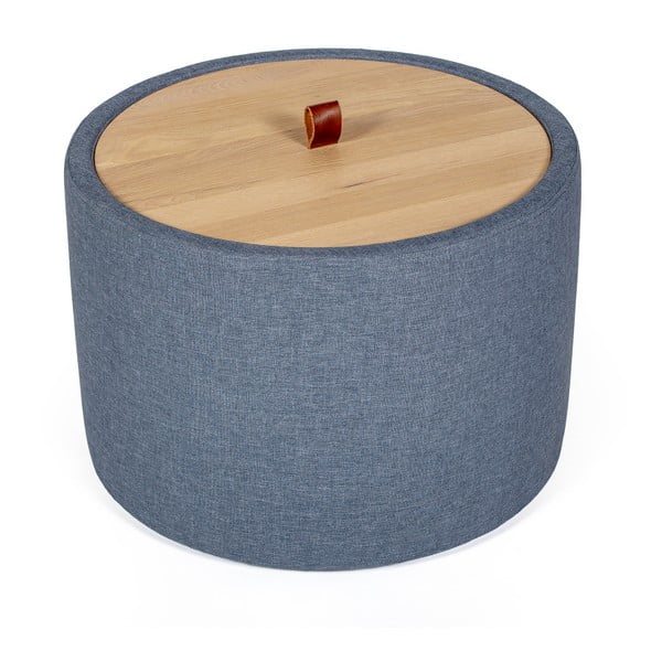 Niebieski stolik ze zdejmowanym blatem z drewna dębowego Askala Ibisco, ⌀ 56 cm-image-4