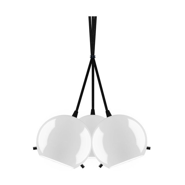 Czarno-biała potrójna błyszcząca lampa wisząca Sotto Luce MYOO Elementary 3BS-image-2
