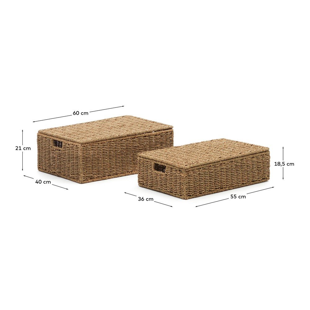 Koszyki zestaw 2 szt. z trawy morskiej 40x60x21 cm Tossa – Kave Home (zdjęcie 7)