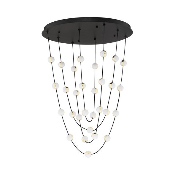 Aluminiowa lampa wisząca LED ze ściemniaczem w kolorze matowej czerni z kloszem ze szkła akrylowego ø 84 cm Alcinoe – Nova Luce