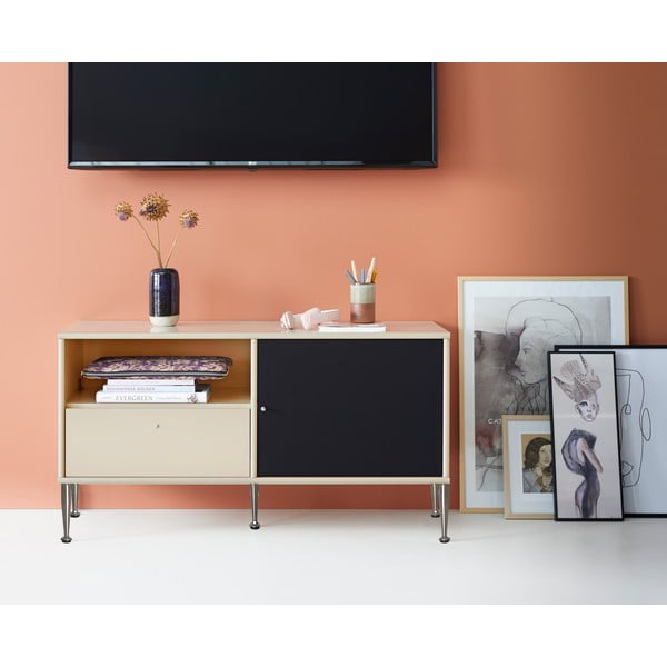 Beżowa komoda pod TV z metalowymi nogami Mistral 222-image-1