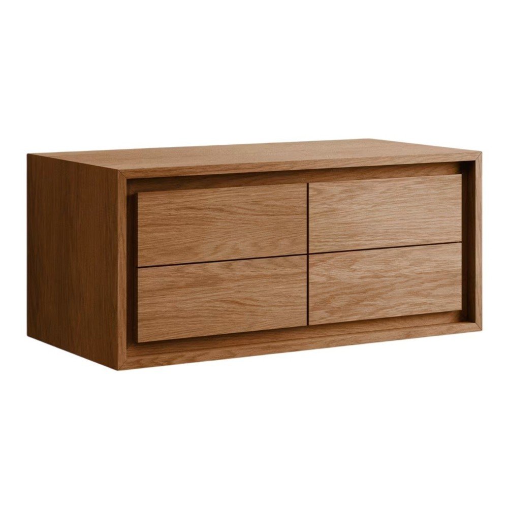Brązowa wisząca szafka pod umywalkę z litego drewna tekowego 90x40 cm Kenta – Kave Home