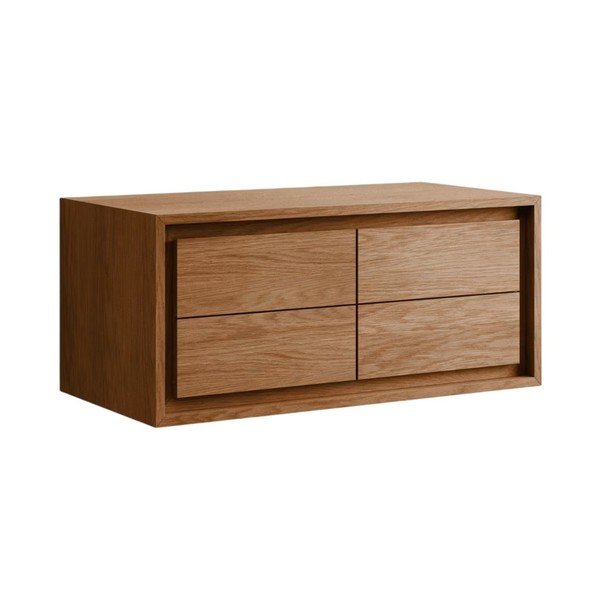Brązowa wisząca szafka pod umywalkę z litego drewna tekowego 90x40 cm Kenta – Kave Home