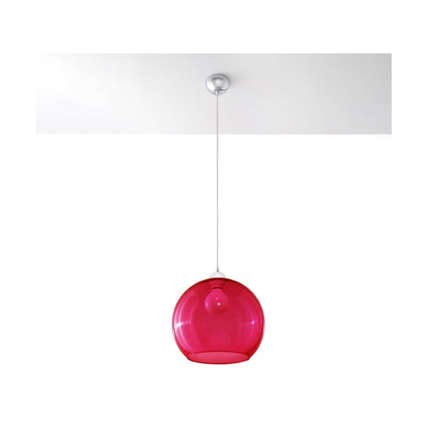 Czerwona lampa wisząca ze szklanym kloszem ø 30 cm Bilbao – Nice Lamps