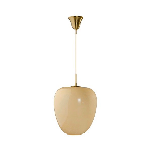 Kremowa/w kolorze mosiądzu szklana lampa wisząca ze ściemniaczem ø 35 cm Artut – Jotex