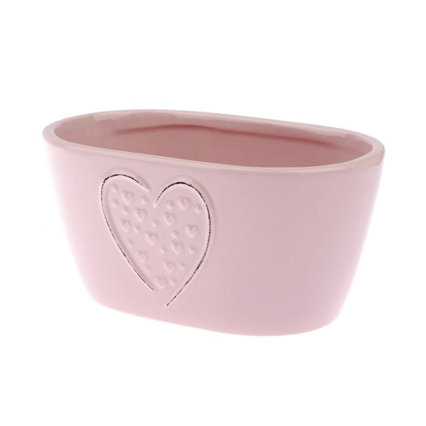 Różowa doniczka ceramiczna Dakls Heart, wys. 11,2 cm