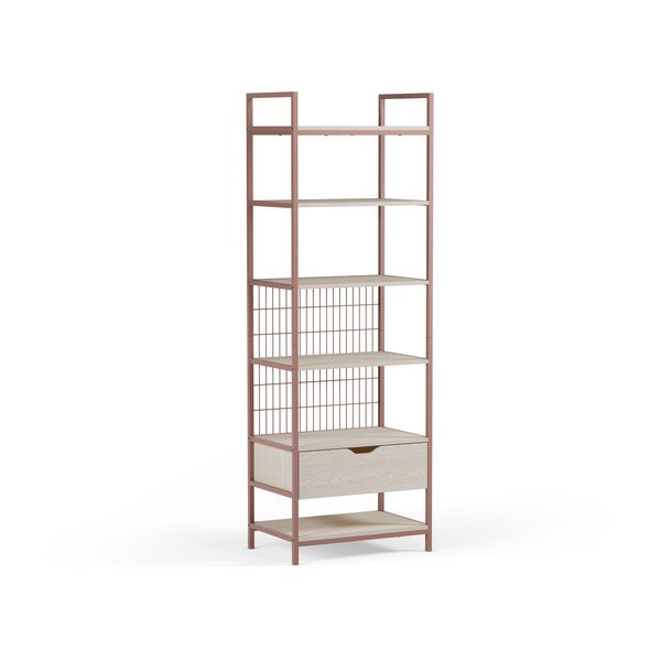 Stalowy regał w kolorze terakoty 60x179,5x40 cm Amara – Marckeric