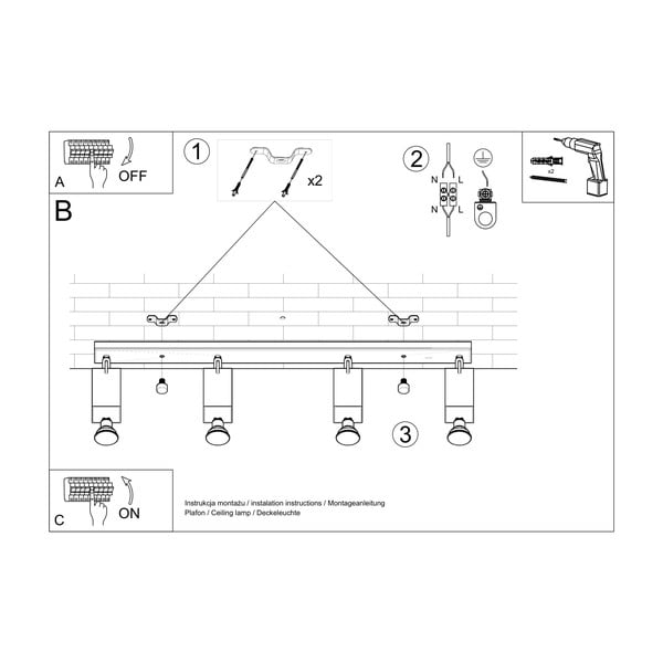 Biała lampa sufitowa Sollux Toscana-image-4
