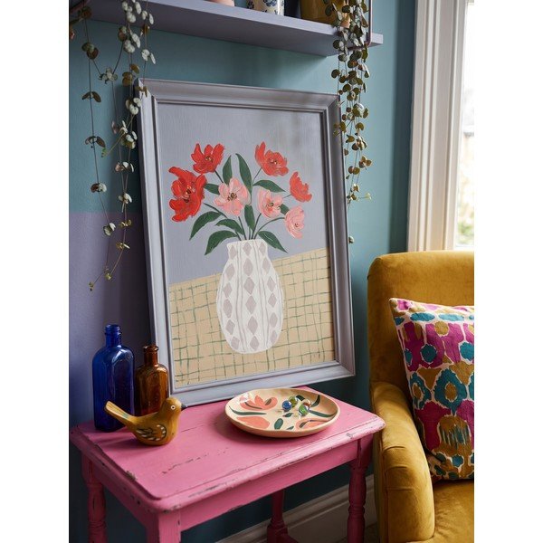 Ręcznie malowany obraz na płótnie z ramą w zestawie 50x70 cm Village – Bizzotto-image-2