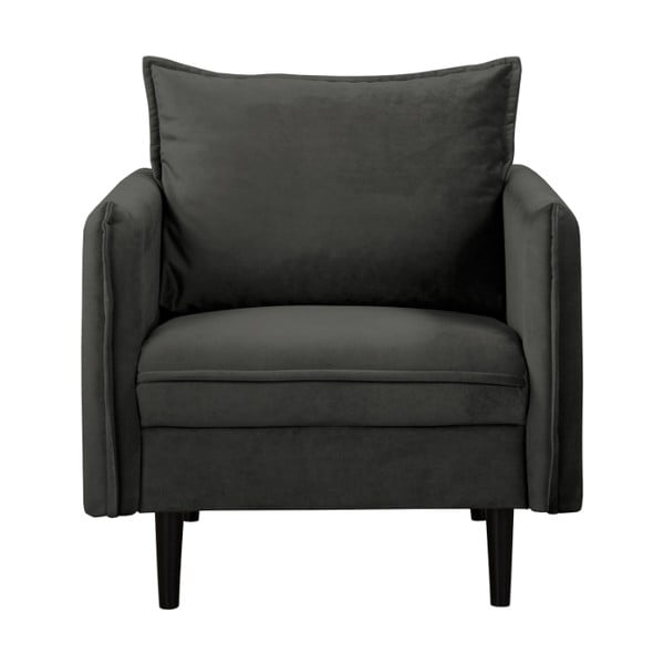 Ciemnoszary aksamitny fotel Juli – Ropez-image-1