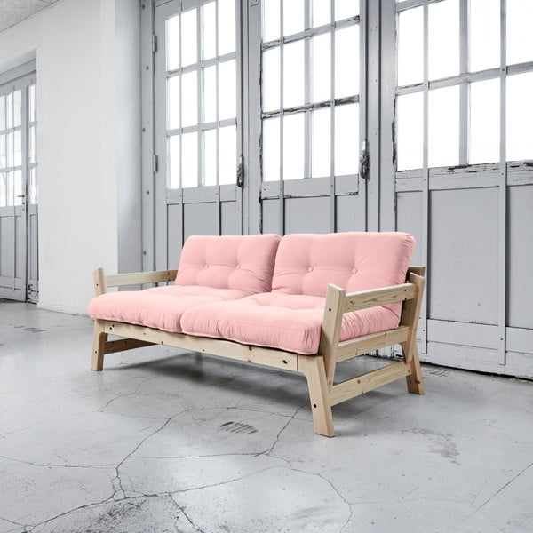 Sofa rozkładana Karup Step Natural/Pink Peonie