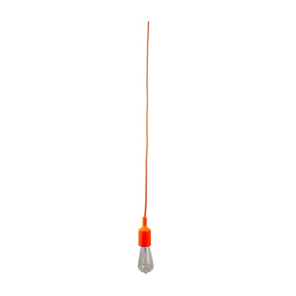 Materiałowy kabel z oprawką 1,5 m - pomarańczowy