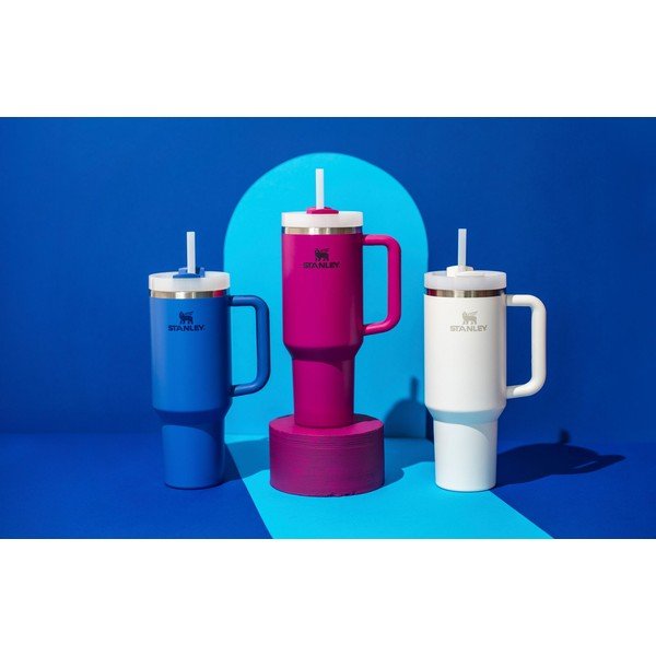 Biały termos ze słomką ze stali nierdzewnej 1,18 l Quencher H2.0 FlowState Tumbler Frost – Stanley-image-2