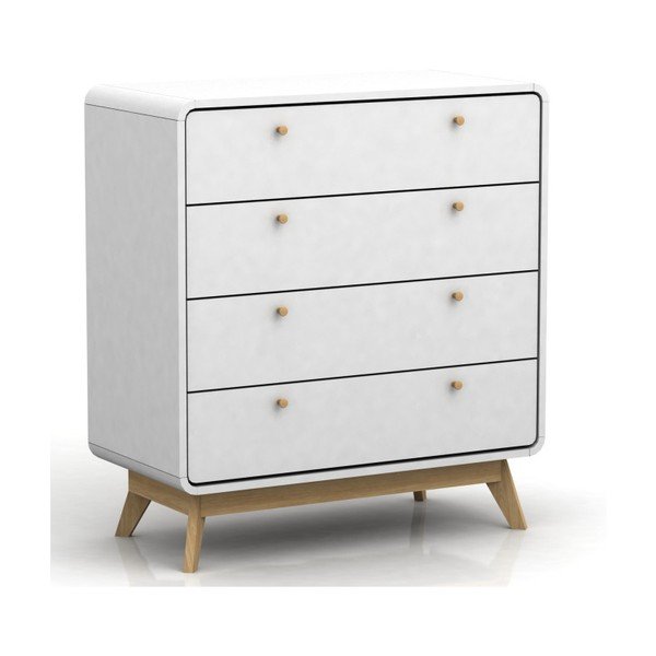 Biała wysoka komoda 80x88 cm Caitlin – Støraa-image-2