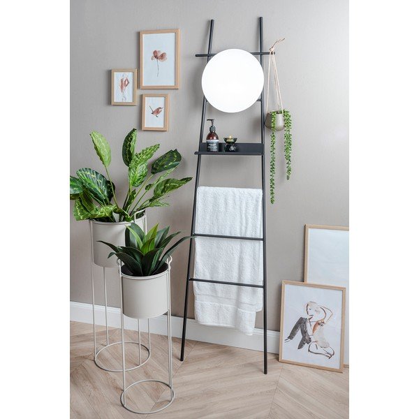 Czarny dekoracyjna drabinka z lustrem Leitmotiv Glint-image-1