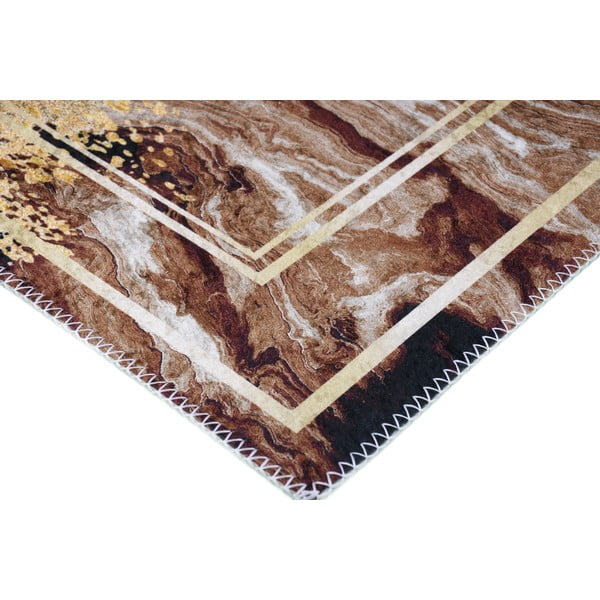 Brązowo-kremowy dywan odpowiedni do prania 50x80 cm – Vitaus-image-2