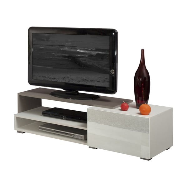 Szaro-brązowa szafka pod TV z białymi szufladami Symbiosis Albert, szer. 120 cm